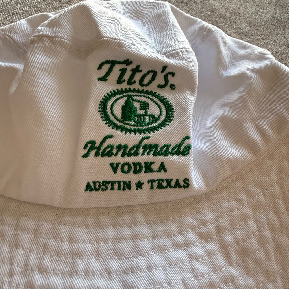 Tito's White Bucket Hat with Green Logo - Picture 2 of 4